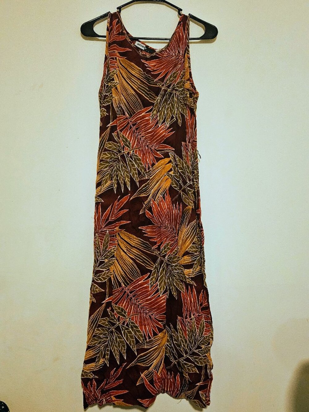 Studio JPR Rayon Tropical Leaf Print Sleeveless Dress Size Large